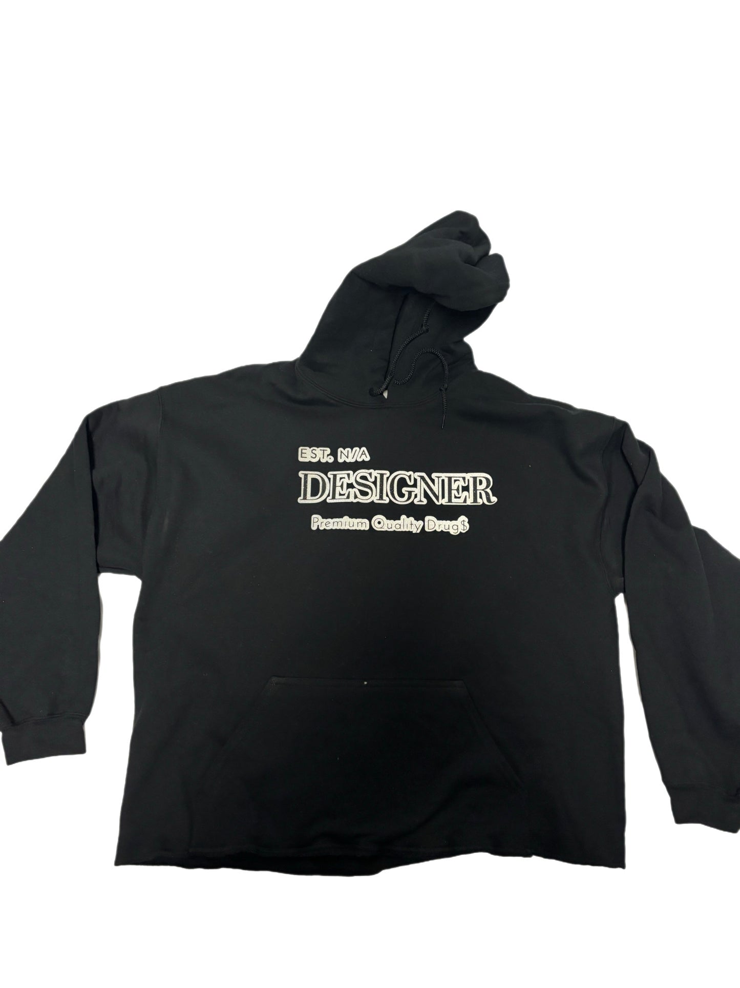 DESIGNER (PREMIUM QUALITY DRUG$) CROPPED HOODIE